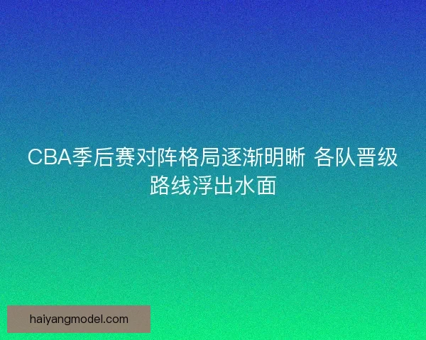 CBA季后赛对阵格局逐渐明晰 各队晋级路线浮出水面 CBA季后赛对阵格局逐渐明晰 各队晋级路线浮出水面