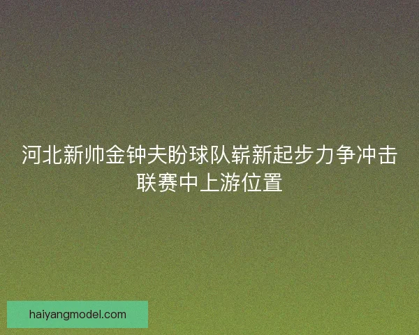 河北新帅金钟夫盼球队崭新起步力争冲击联赛中上游位置 河北新帅金钟夫盼球队崭新起步力争冲击联赛中上游位置